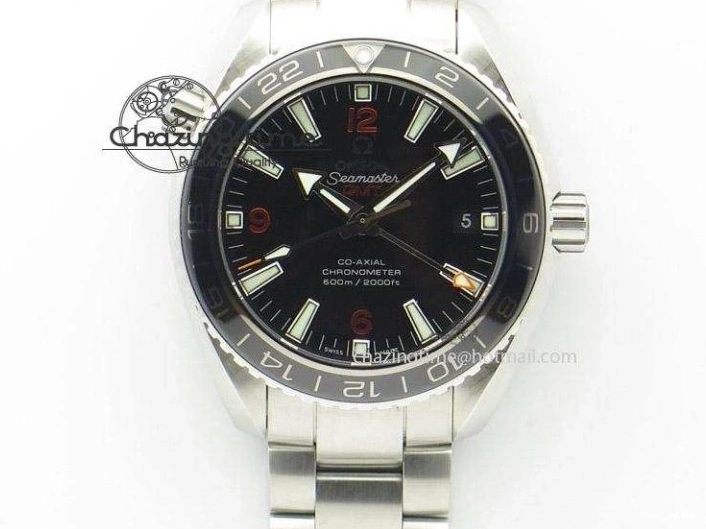 0511 Planet Ocean Master Chrono SS OM 1:1 Best Edition Black Dial On SS Bracelet A9900 V Fashionable 8113